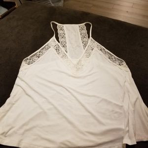 White lace razor back cami